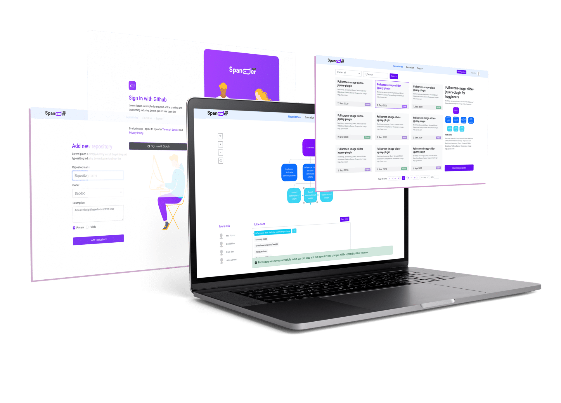 אפיינו, עיצבנו ופיתחנו את פלטפורמת Spander – צילום מסך ראשי